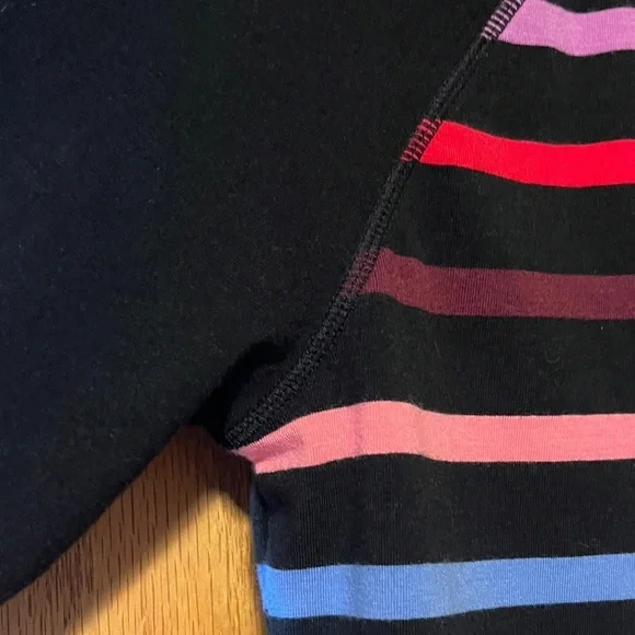 Talbots Black Multicolor Striped Long Sleeve Top - Picture 11 of 14